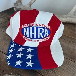 RARE Vintage NHRA Drag Racing Championship Hat American Flag Snapback Hat Men's